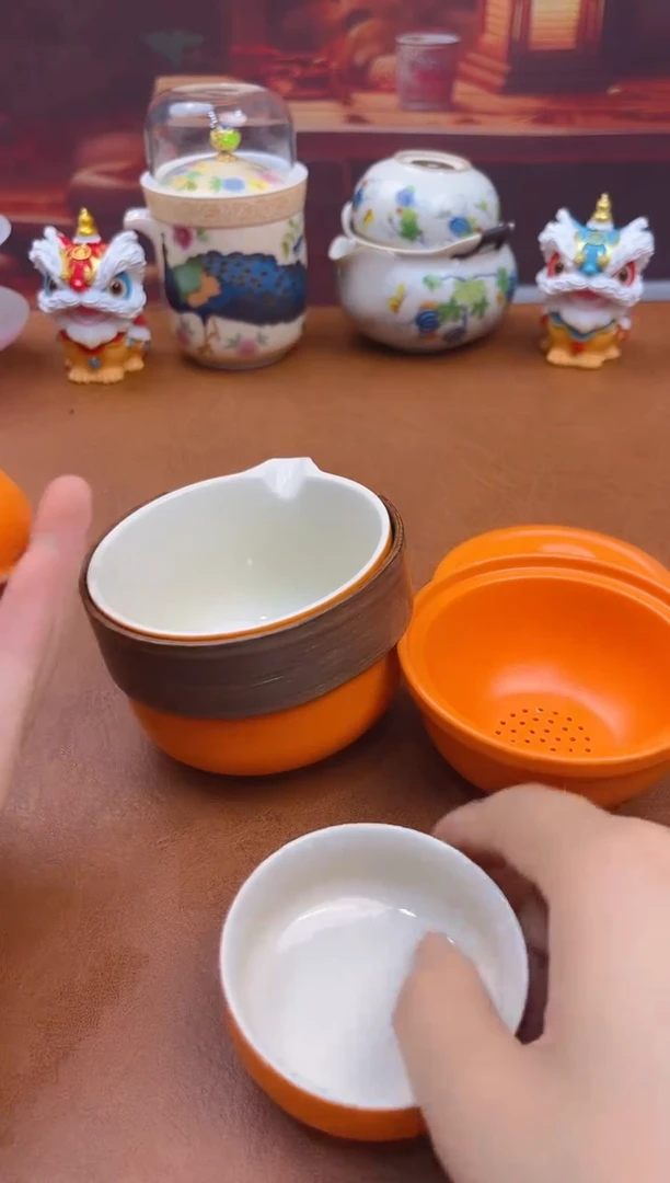 陶瓷茶具摆件旅行套组