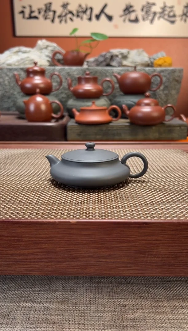 茶壶朱泥扁明炉 草木灰柴烧 全手工超薄胎