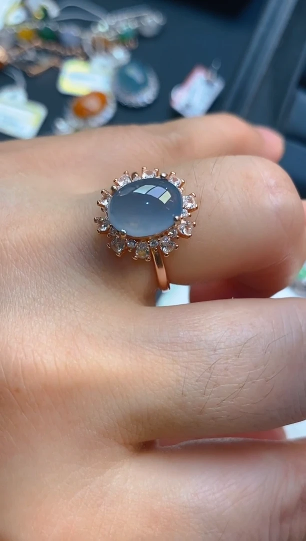 【闪购商品】翡翠耳饰银S925镶嵌天然A货翡翠1