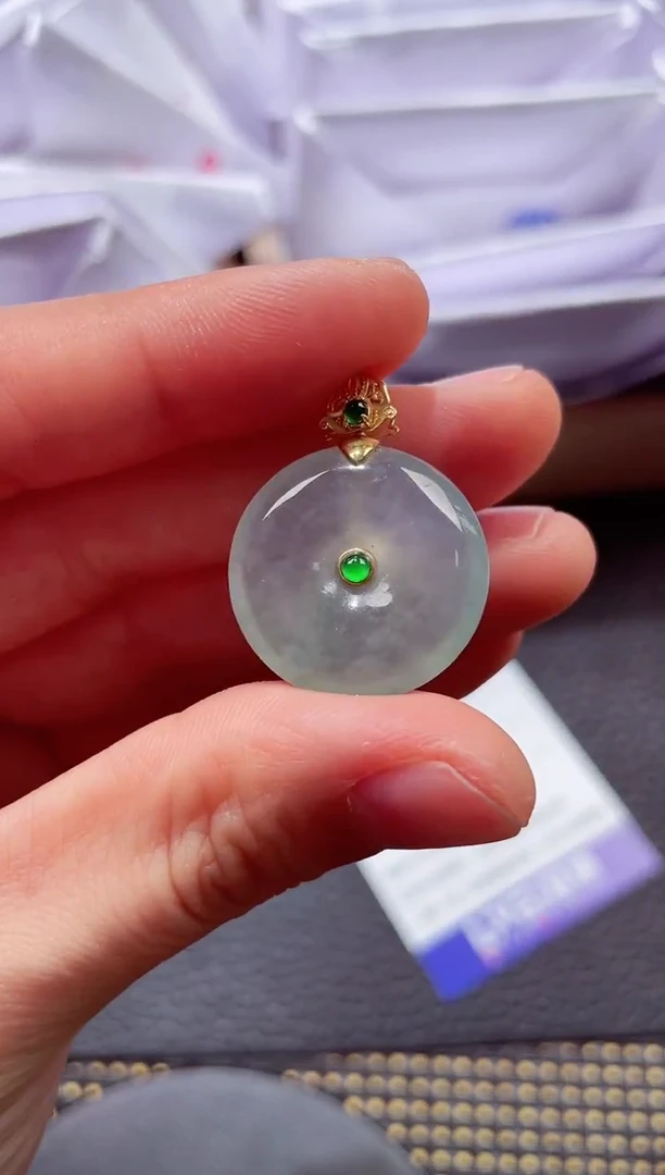 18K金镶嵌挂件翡翠000888