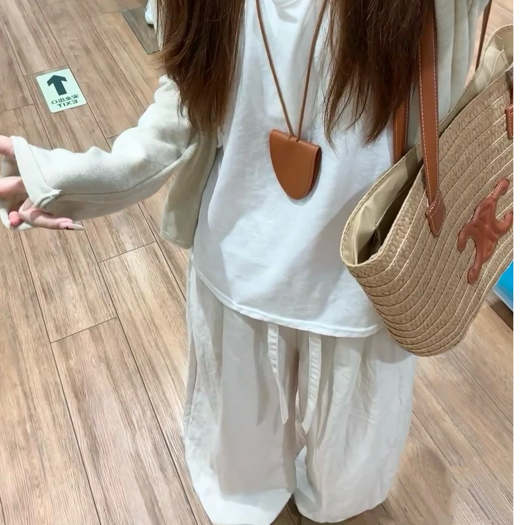 春夏新款莱赛尔天丝棉麻阔腿裤高腰宽松透气休闲直筒显瘦拖地长裤