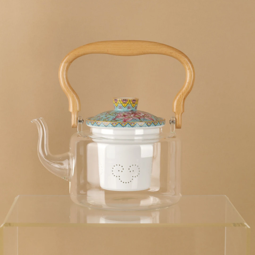 （小二坊）晶焱珐提梁壶琅彩1000ml蒸煮一体