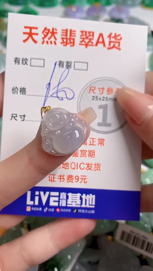 翡翠18K金镶嵌颈饰0967089915