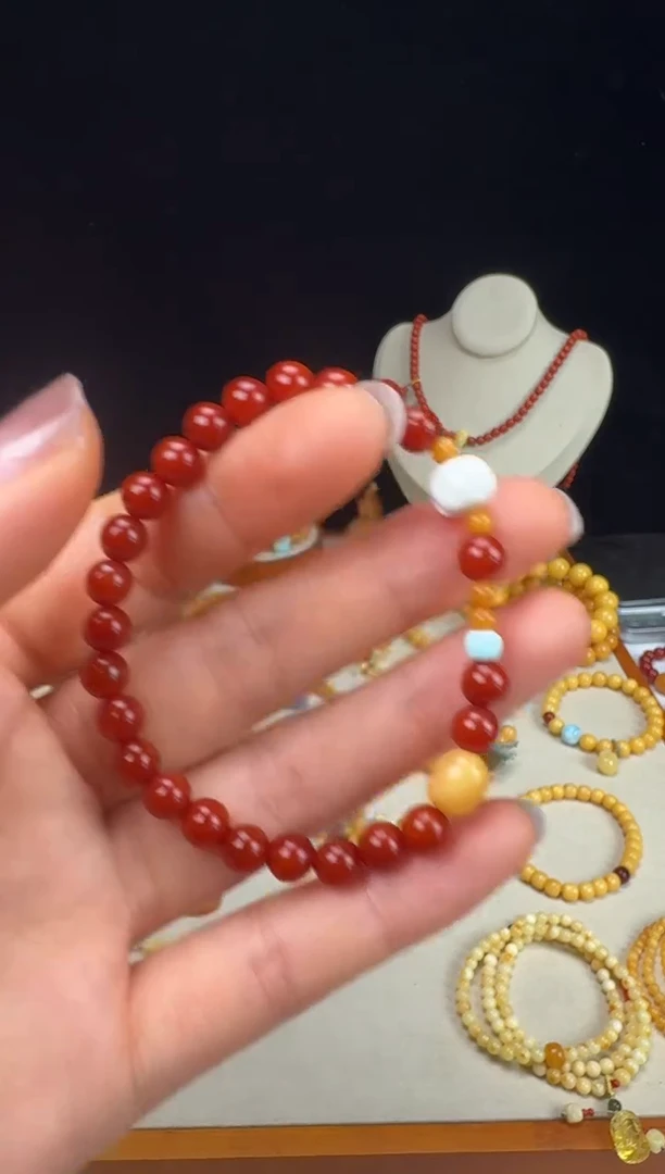 未镶嵌手链南红玛瑙6+