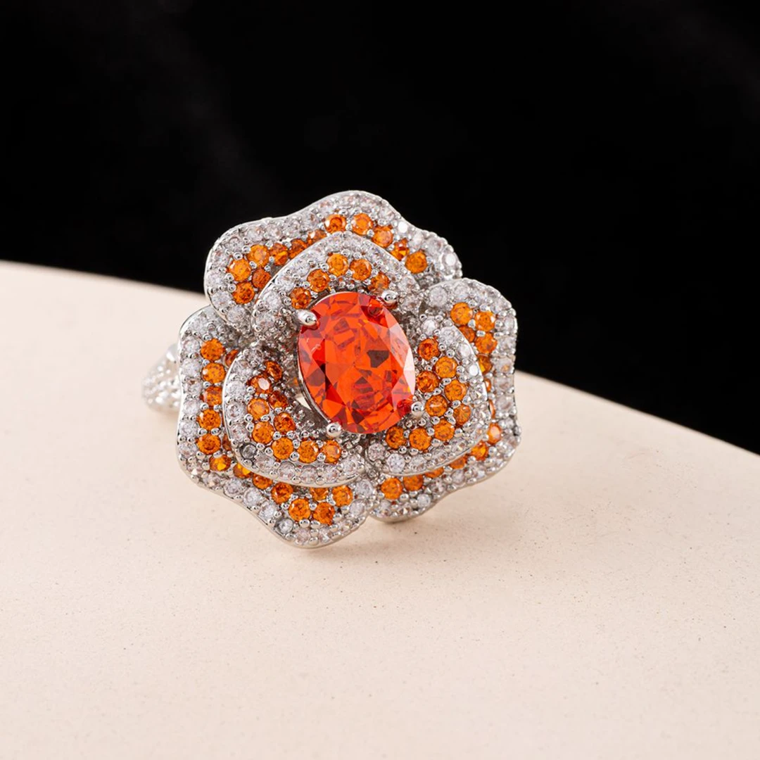 红宝石 s925银 赤焰灼穹 烬染天阶 戒指 SR0123