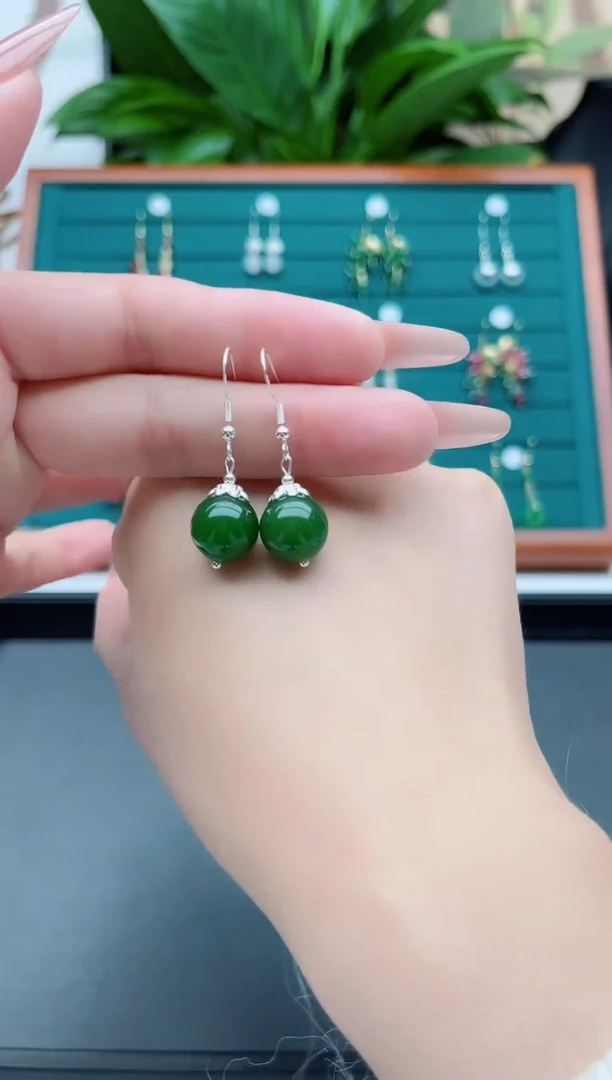 【闪购商品】玛瑙/玉髓耳环银S925镶嵌8895