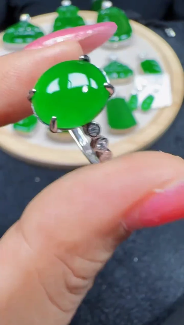 未镶嵌定制翡翠翡翠戒指22