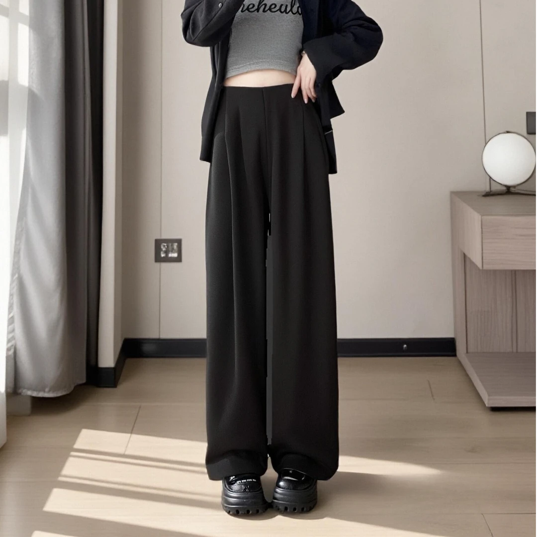 唐狮阔腿休闲欧式女休闲裤简约垂感气质百搭123222092722