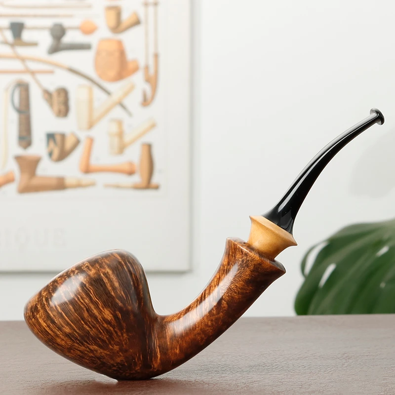 丹麦大师Lasse 拉塞 深色光面橡果 3毫米 手工石楠木烟斗