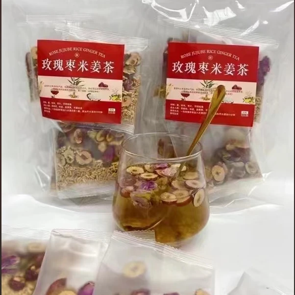 玫瑰红枣姜米茶