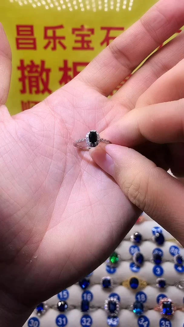 【闪购商品】蓝宝石戒指银S925镶嵌1111