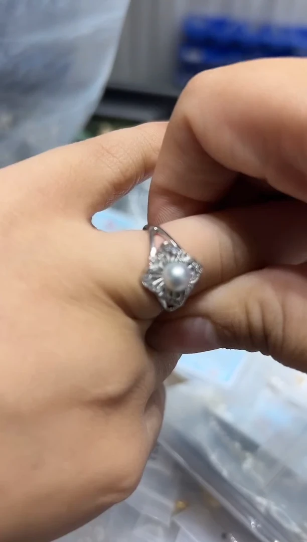 银S925镶嵌戒指海水珍珠42