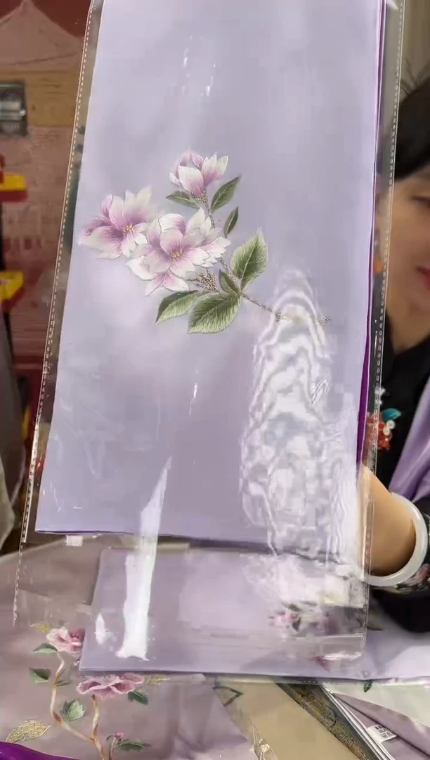 【闪购商品】刺绣苏绣100桑蚕丝丝巾