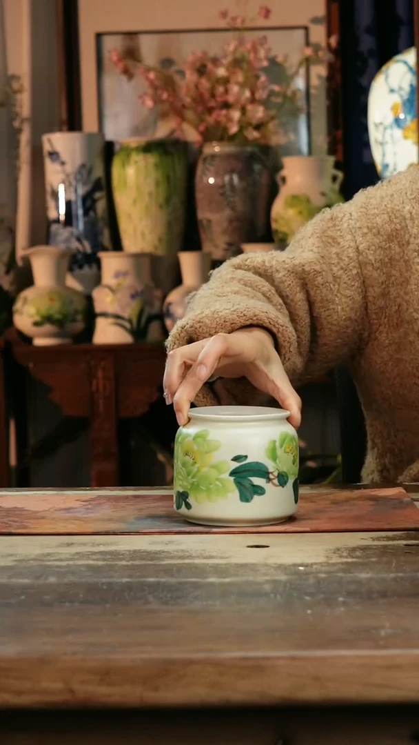 【闪购商品】瓷片景德镇纯手工釉下彩精品花瓶