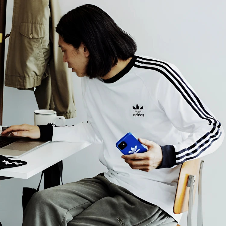 Adidas阿迪达斯三叶草【官方正品】男女复古纯棉运动长袖T恤IA4879
