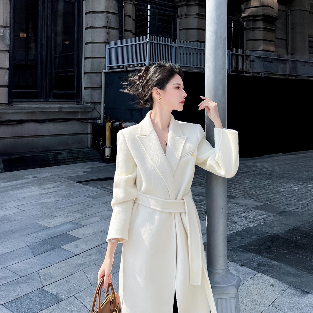 气质双面羊绒大衣女中长款2025秋冬新款韩系高级感过膝毛呢子外套