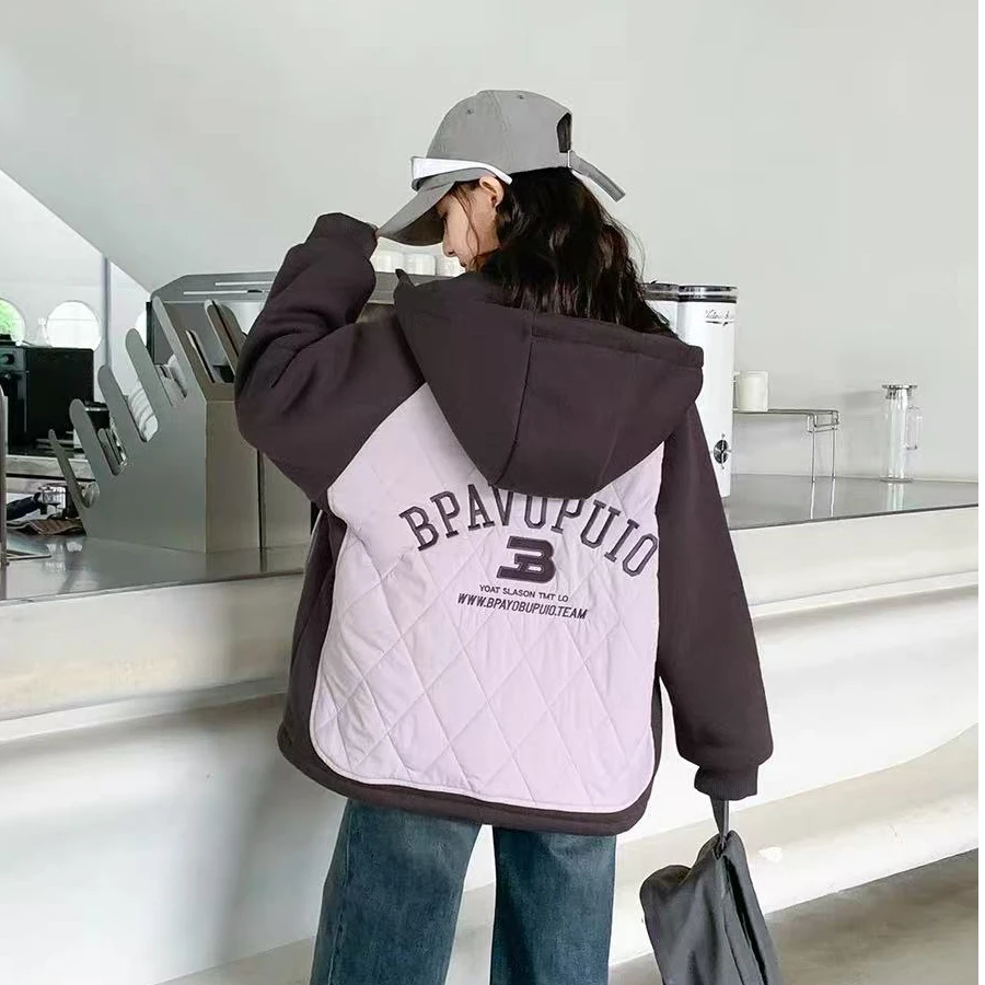 童装女童外套中大童加绒棒球服外套秋冬款连帽款2025新款实体货