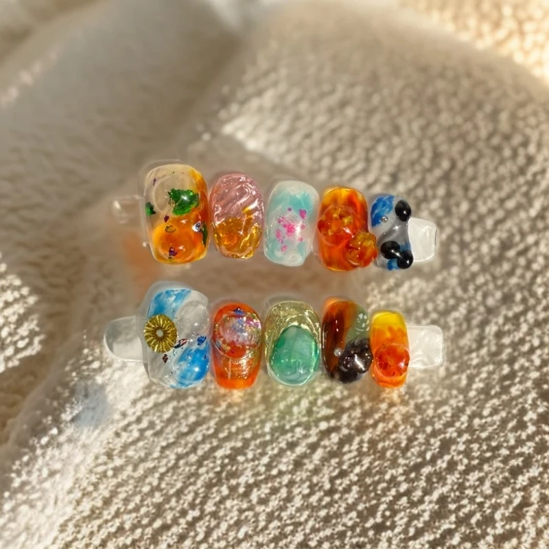 憧憬~最猛指甲盖儿晕染气质显白手工穿戴甲中方