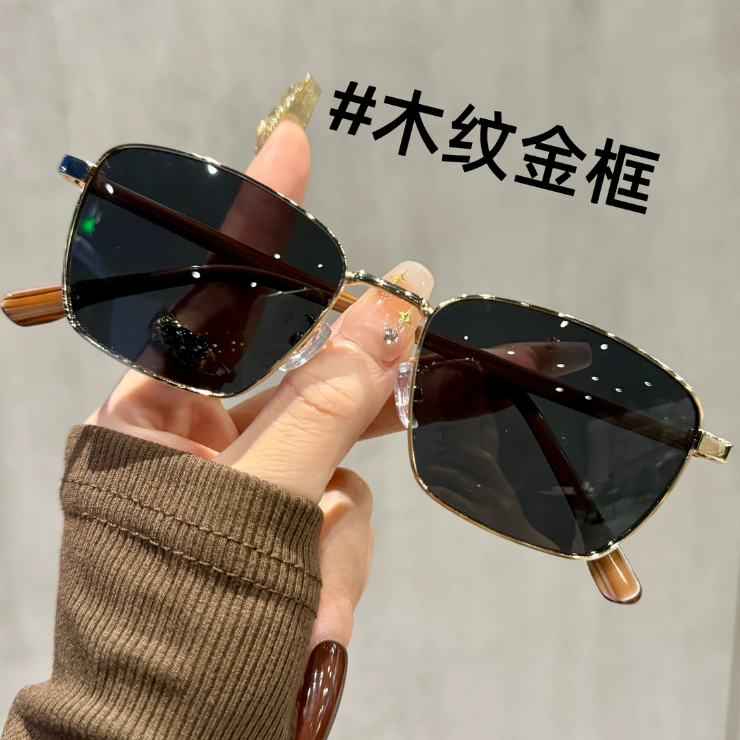 定制方框近视眼镜防晒偏光太阳镜男女痞帅木纹墨镜防紫外线遮阳镜