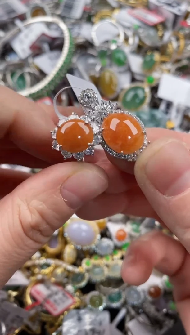 银S925镶嵌戒指翡翠888      9