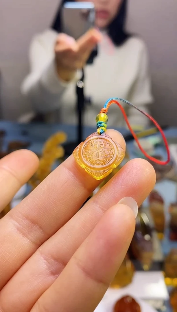 【闪购商品】琥珀颈饰未镶嵌SN5-12（貔貅·四方来财）手机/包挂