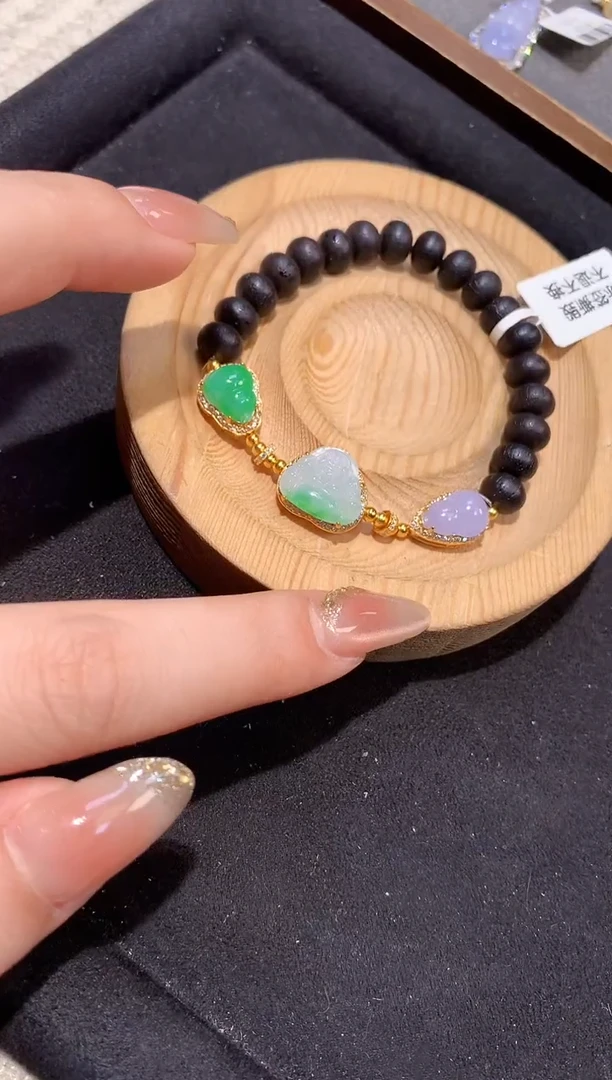 银S925镶嵌手串翡翠手串