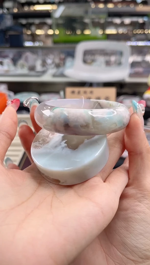 未镶嵌手镯石英质玉56--57圈口 （赠品镯心）S9047