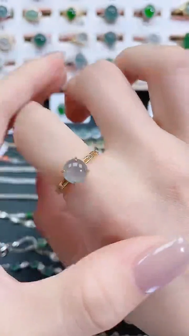 银S925镶嵌戒指翡翠天然翡翠