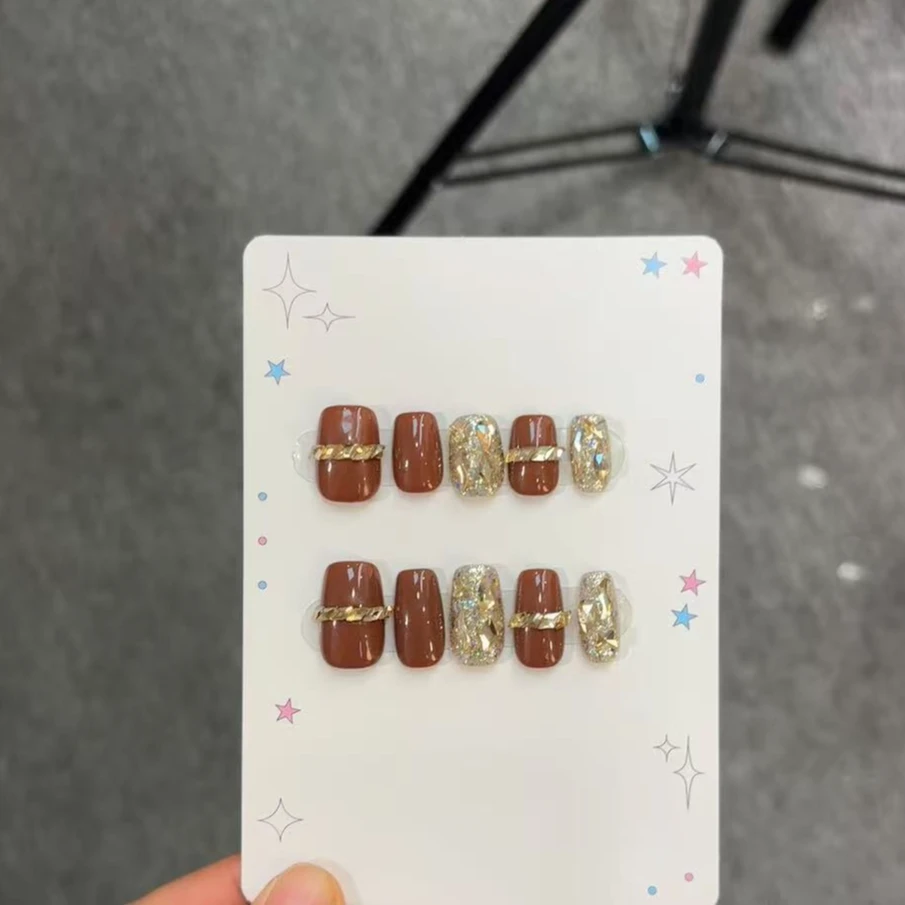 【馥郁柔雾】设计师定制轻奢纯手工穿戴甲 可重复使用
