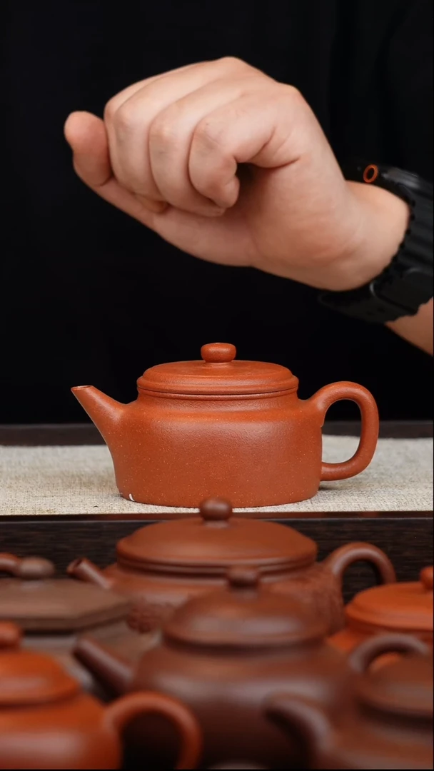 茶壶紫砂微瑕扁德中99红降坡