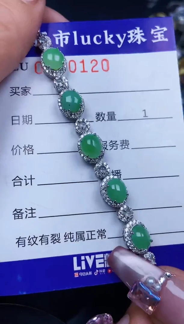 翡翠银S925镶嵌颈饰0120