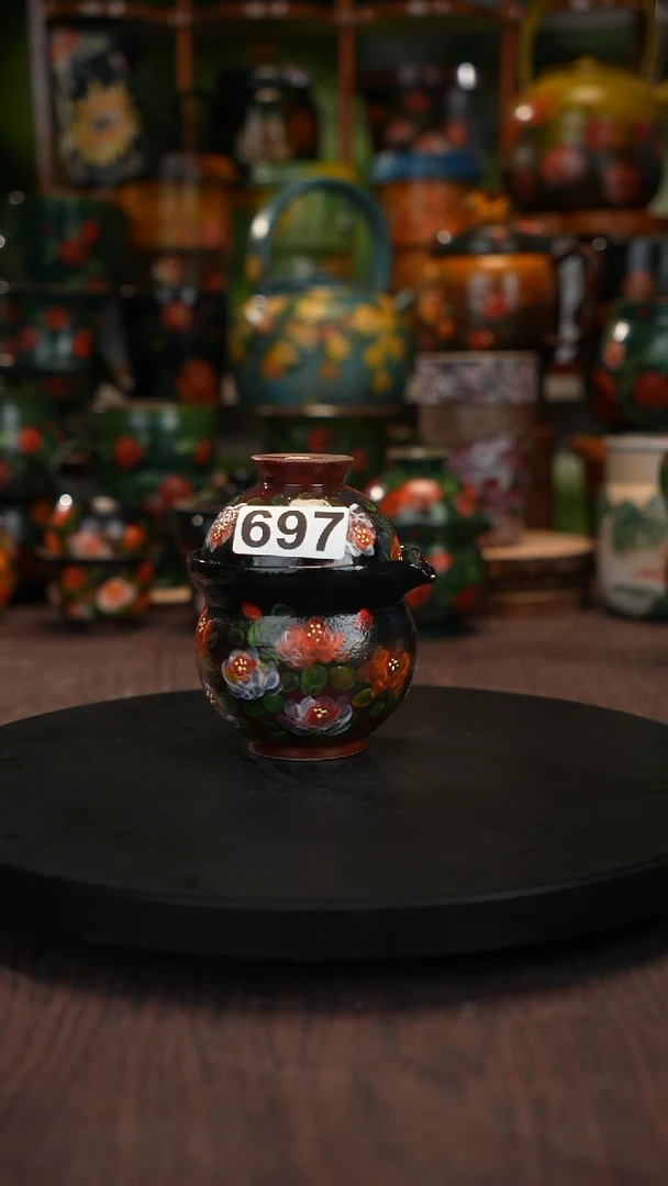 油画手绘釉下彩杯子697