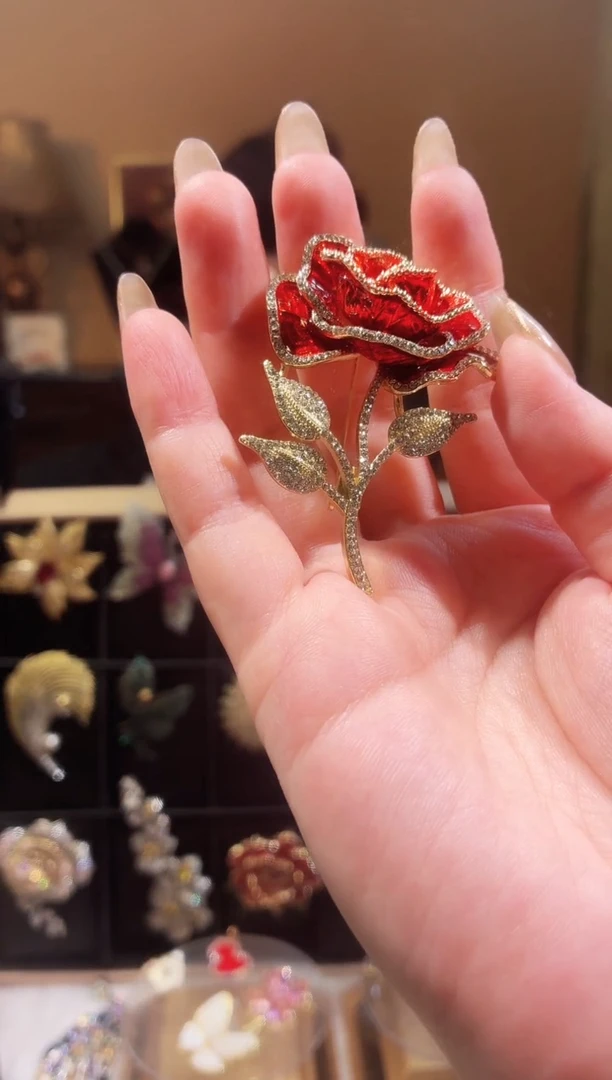 合成立方氧化锆铜合金红色玫瑰