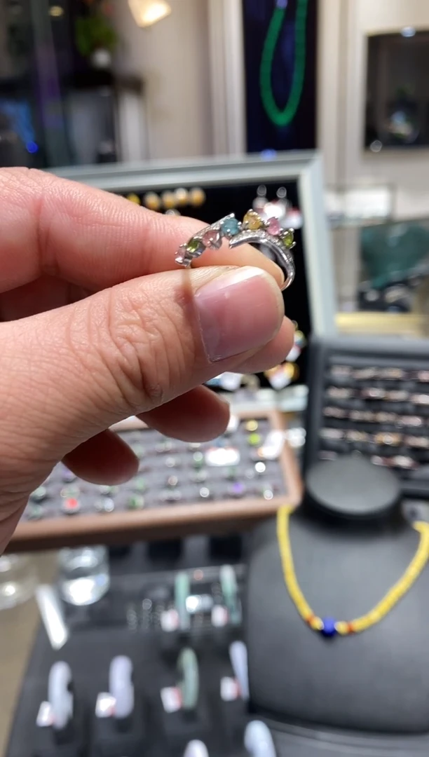 【闪购商品】碧玺戒指银S925镶嵌亏米福利
