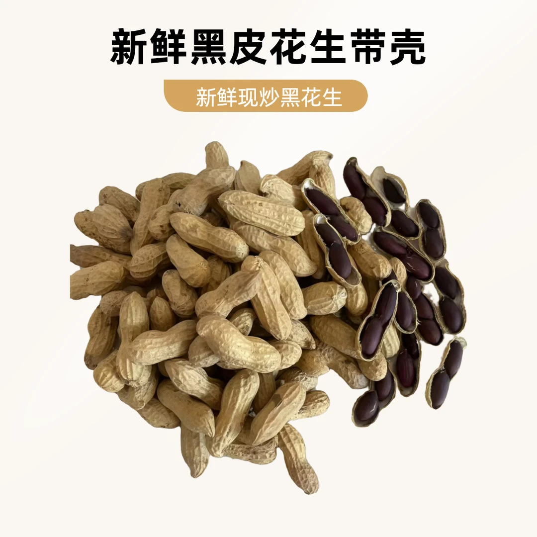 正宗黑皮带壳新鲜花生