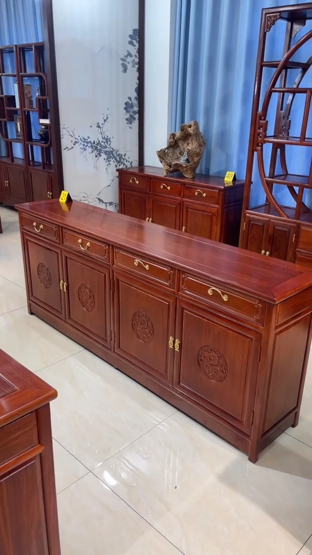 花梨木类柜类家具、*嗯刺猬餐边柜198*40*80四门四抽