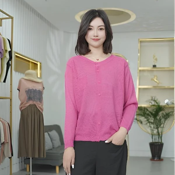 夏季百搭时尚气质设计师天丝莱赛尔休闲小开衫D079