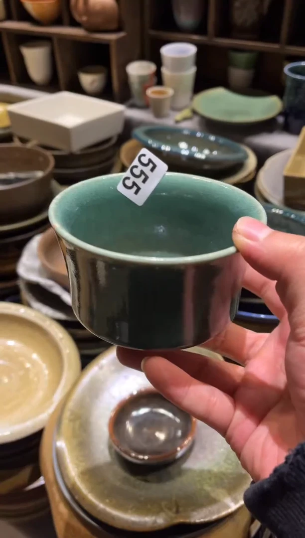 【闪购商品】瓷片555微瑕绿竹节碗1个