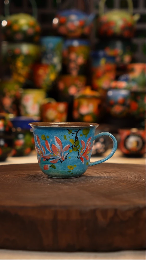 油画  釉下彩   杯子