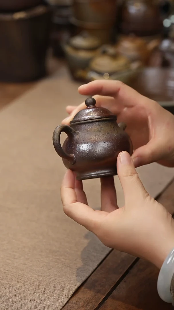 茶壶紫砂鱼籽朱泥潘柴烧
