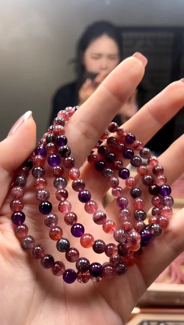 未镶嵌手串水晶【迎迎甄选】超七毕业黑加仑手串5-6mm 多样性发一