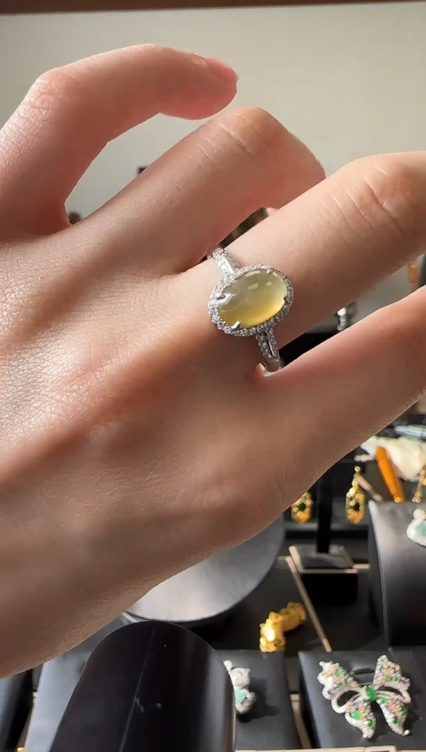 【闪购商品】翡翠戒指银S925镶嵌缅料