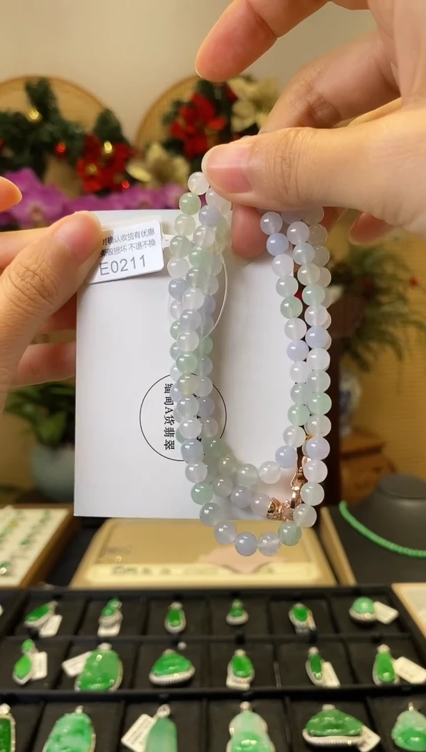 未镶嵌手串翡翠E0211 珠串 含运营费