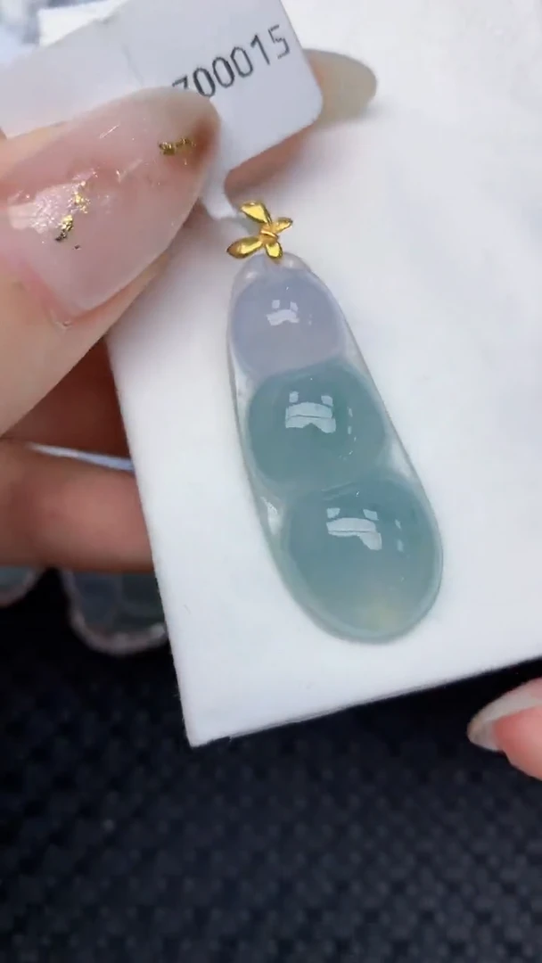 颈饰18K金镶嵌翡翠天然缅甸翡翠a货百元以上9元证书费自理