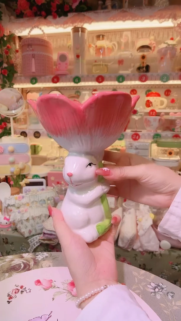 兔子花朵摆件——手工制作品质好！