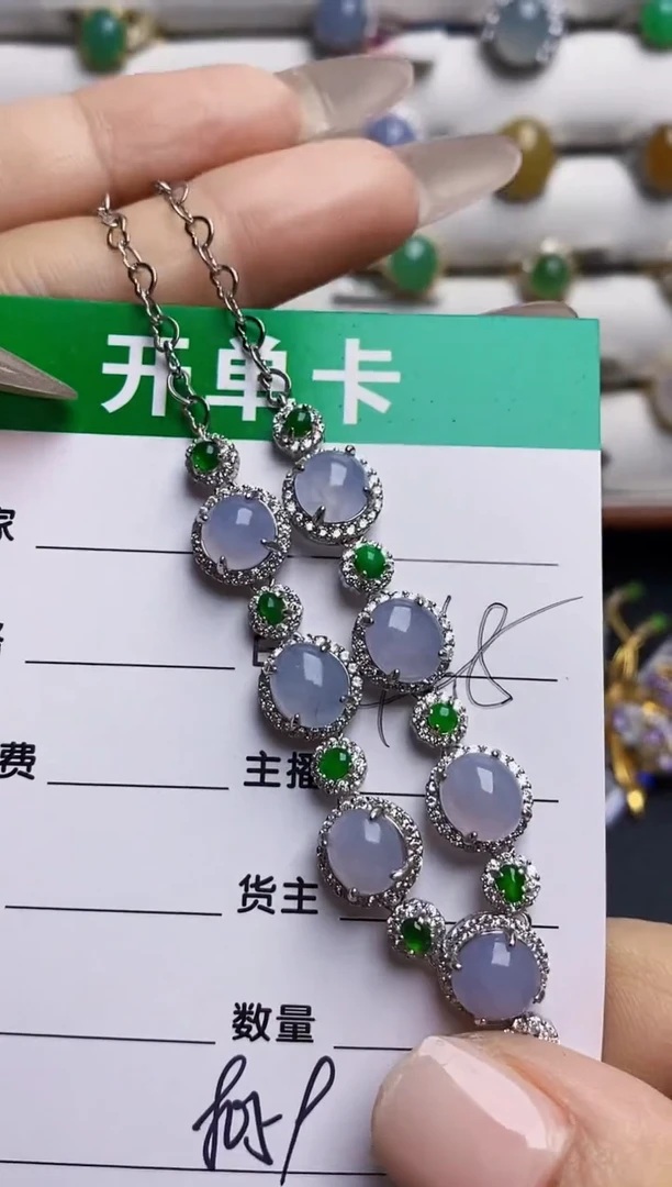 银S925镶嵌戒指翡翠微**卷8059