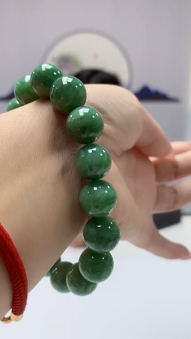 【闪购商品】定制翡翠未镶嵌4852DD-毛货手串159