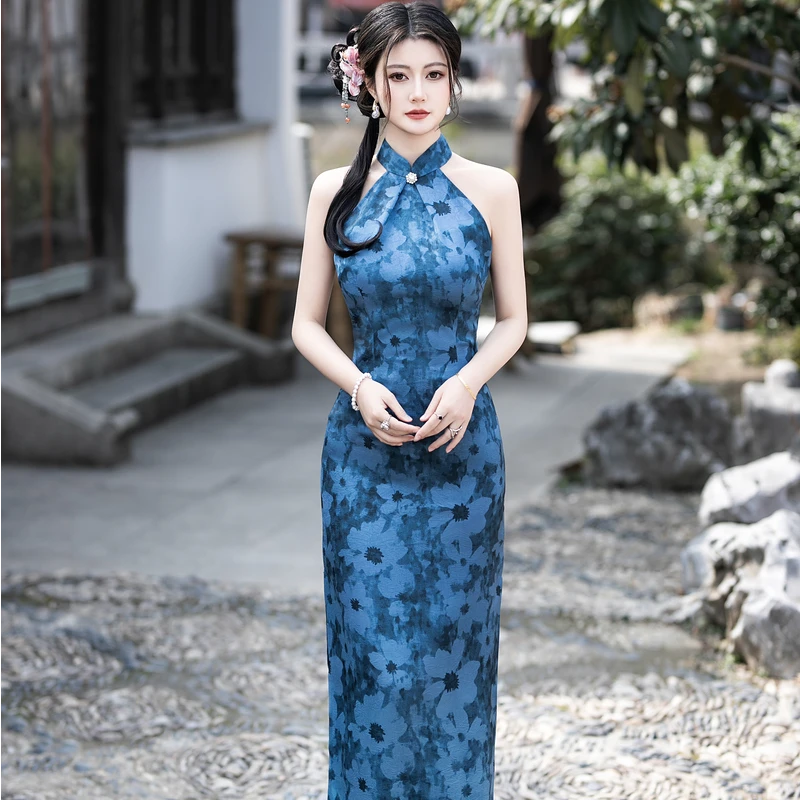 【瑾韵旗袍】2025新款无袖时尚显瘦修身旗袍少女中式中国风优雅