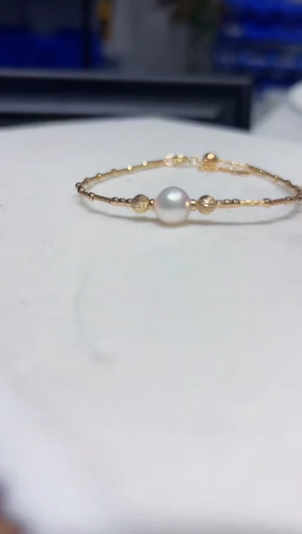 银S925镶嵌手链海水珍珠14