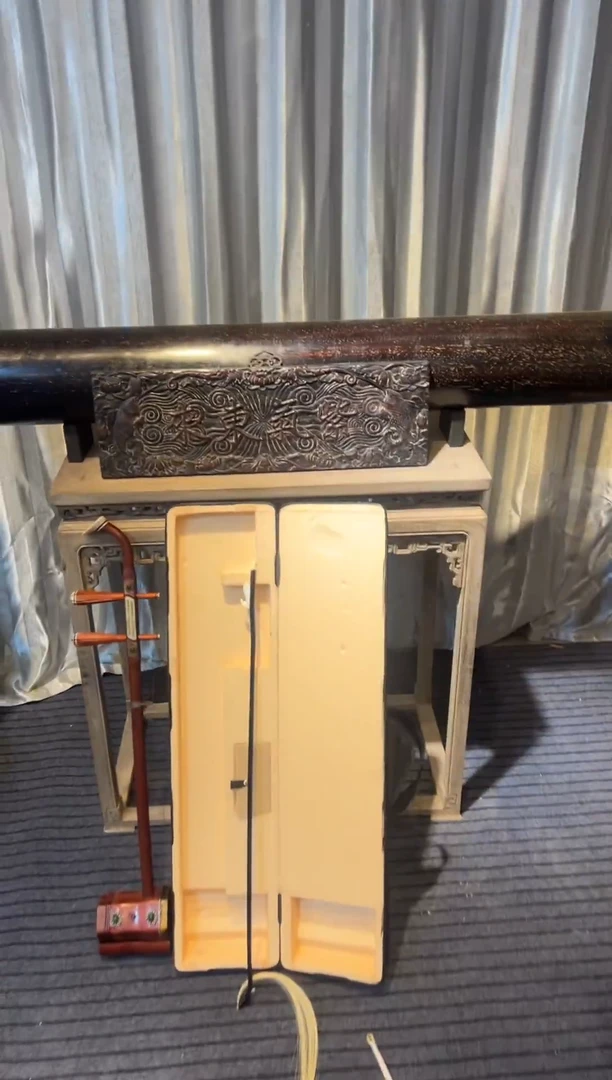 木紫檀木满雕紫气东来挂扁